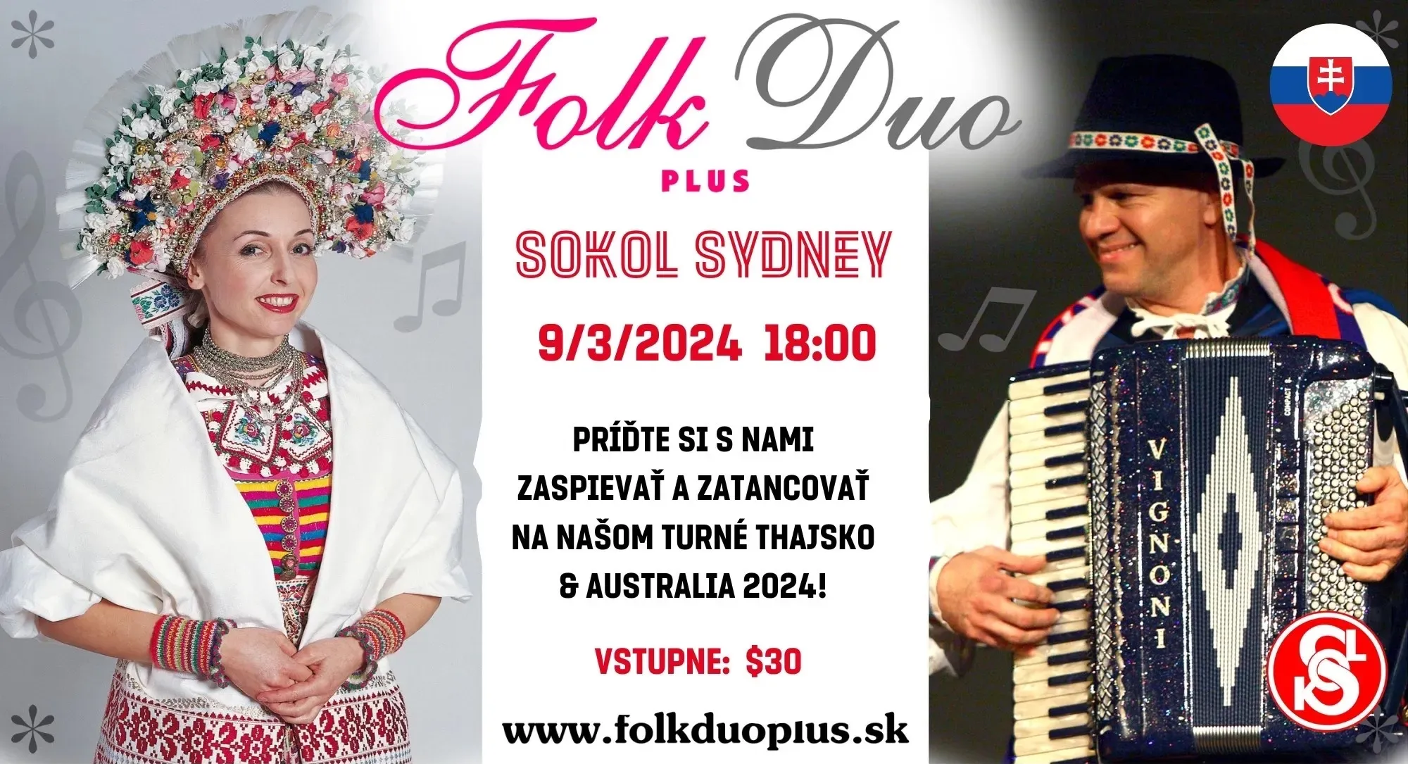 Multižánrový koncert hudobnej skupiny Folkduoplus